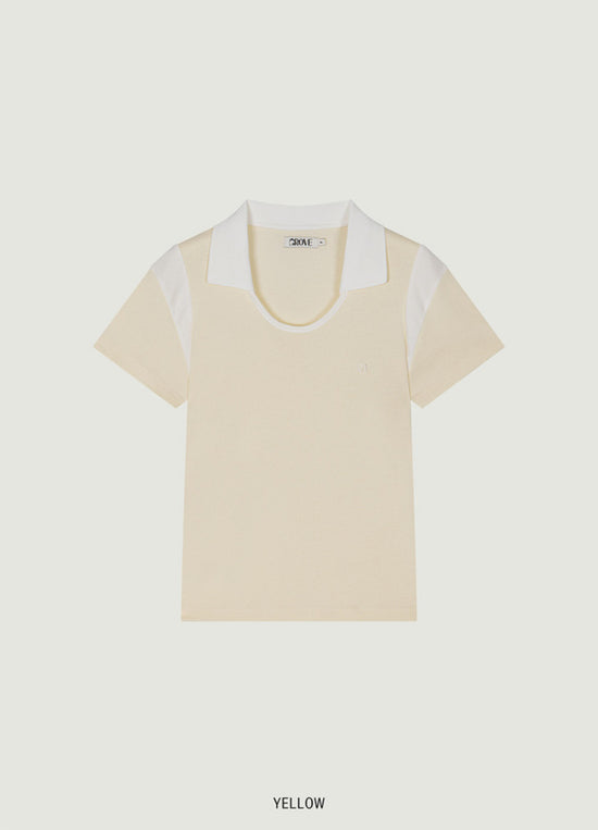 ELA U-NECK COLLAR T-SHIRT