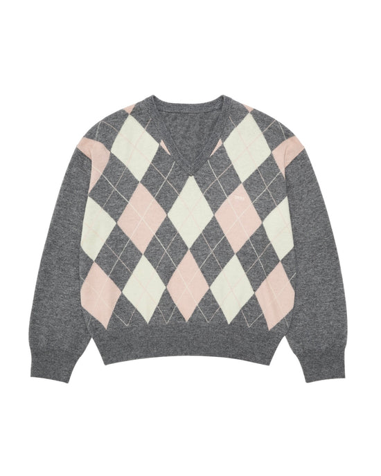 MOMO ARGYLE KNIT
