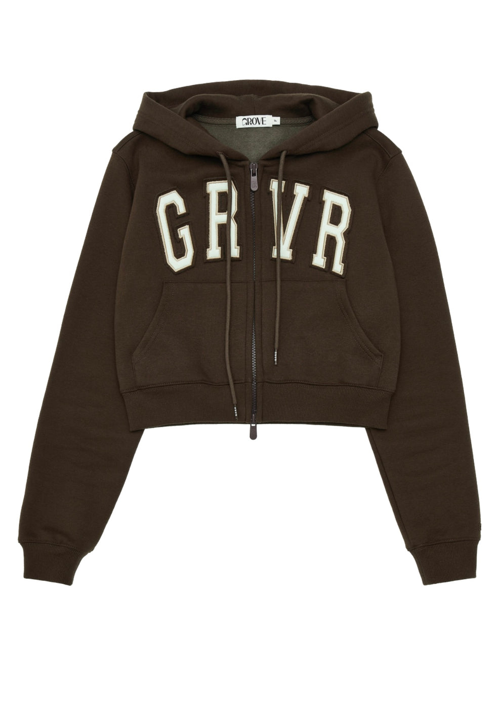 GRVR CROP HOODIE ZIP-UP