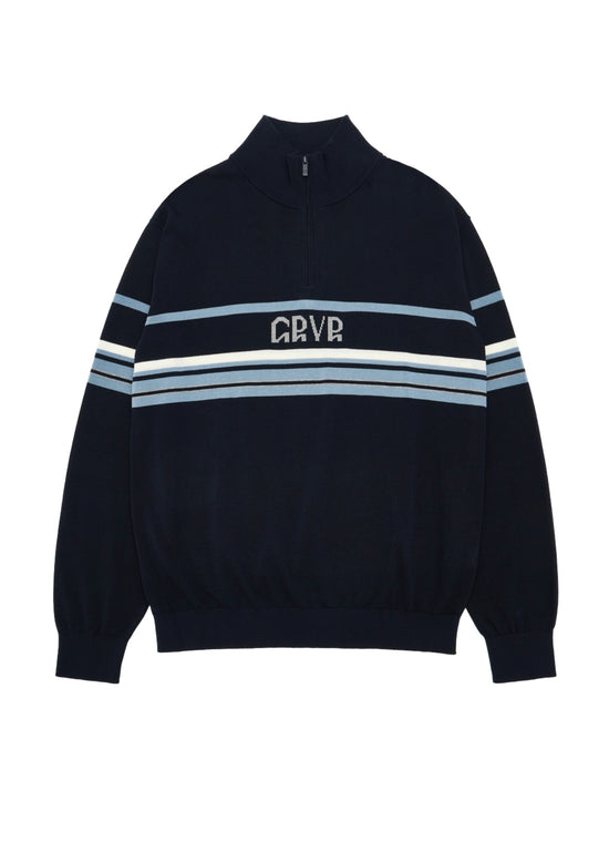 GRVR KNIT HAIF ZIP-UP