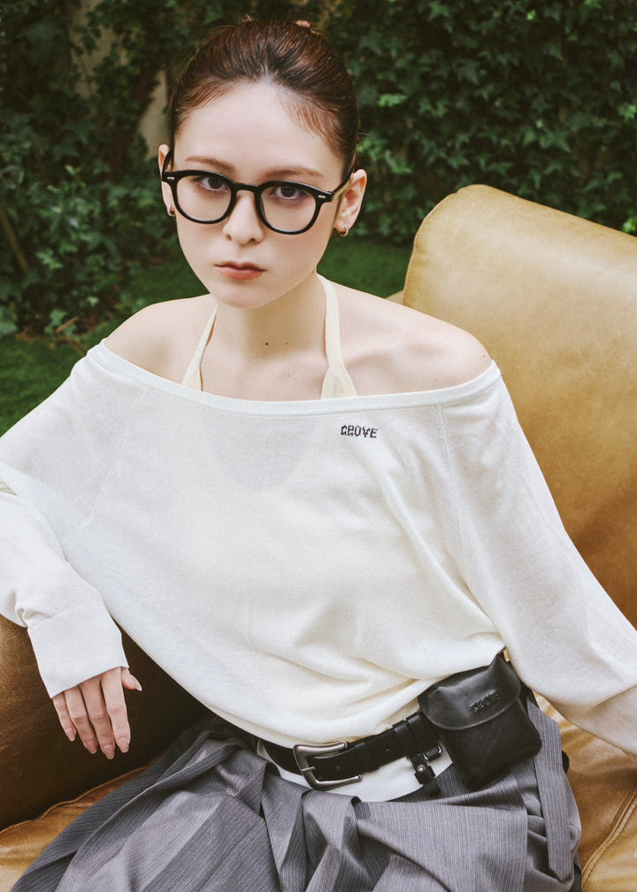 COLETTE OFF-SHOULDER CARDIGAN