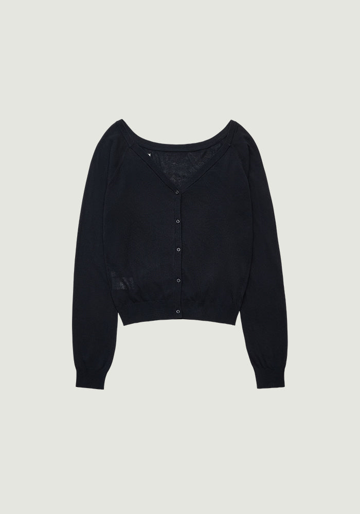 COLETTE OFF-SHOULDER CARDIGAN