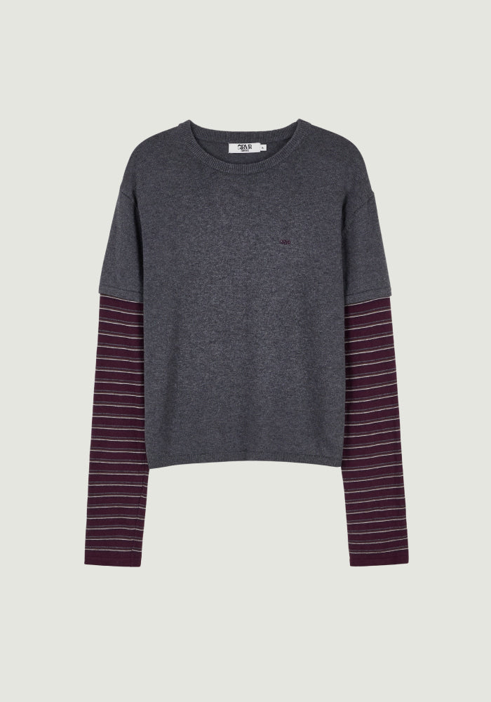 LUCIE STRIPE LAYERED KNIT