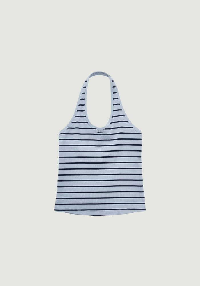 SERA STRIPE HALTER TOP