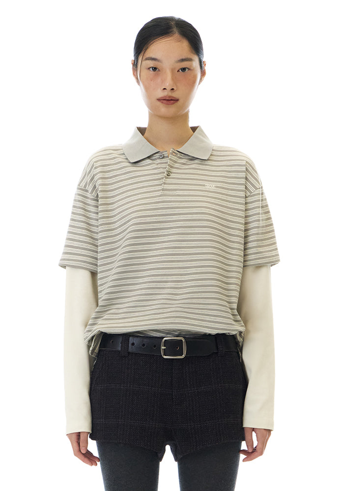 DORA STRIPE L/S PIQUE SHIRT