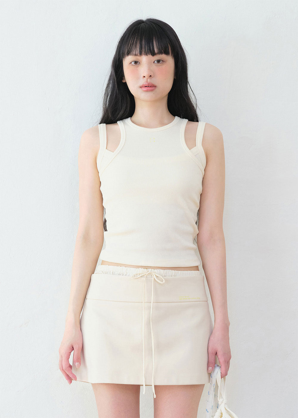GRVB_25SS RIB HALTER-NECK SLEEVELESS