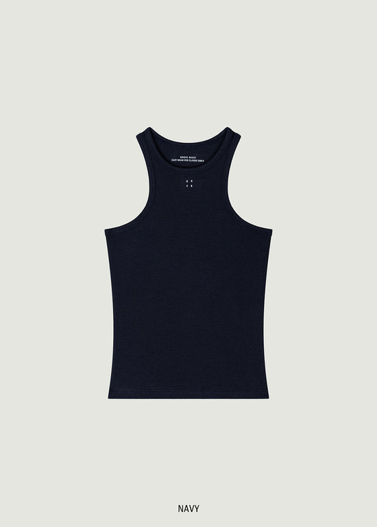 GRVB_25SS RIB HALTER-NECK SLEEVELESS