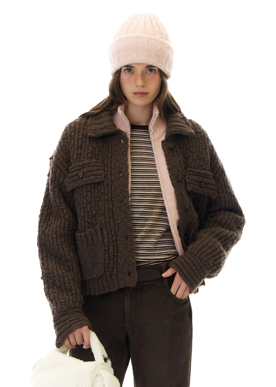 AURORA COLLAR KNIT JACKET (発送予定: 2025年12月中旬〜)