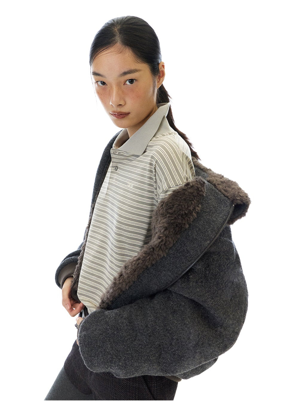 DORA STRIPE L/S PIQUE SHIRT