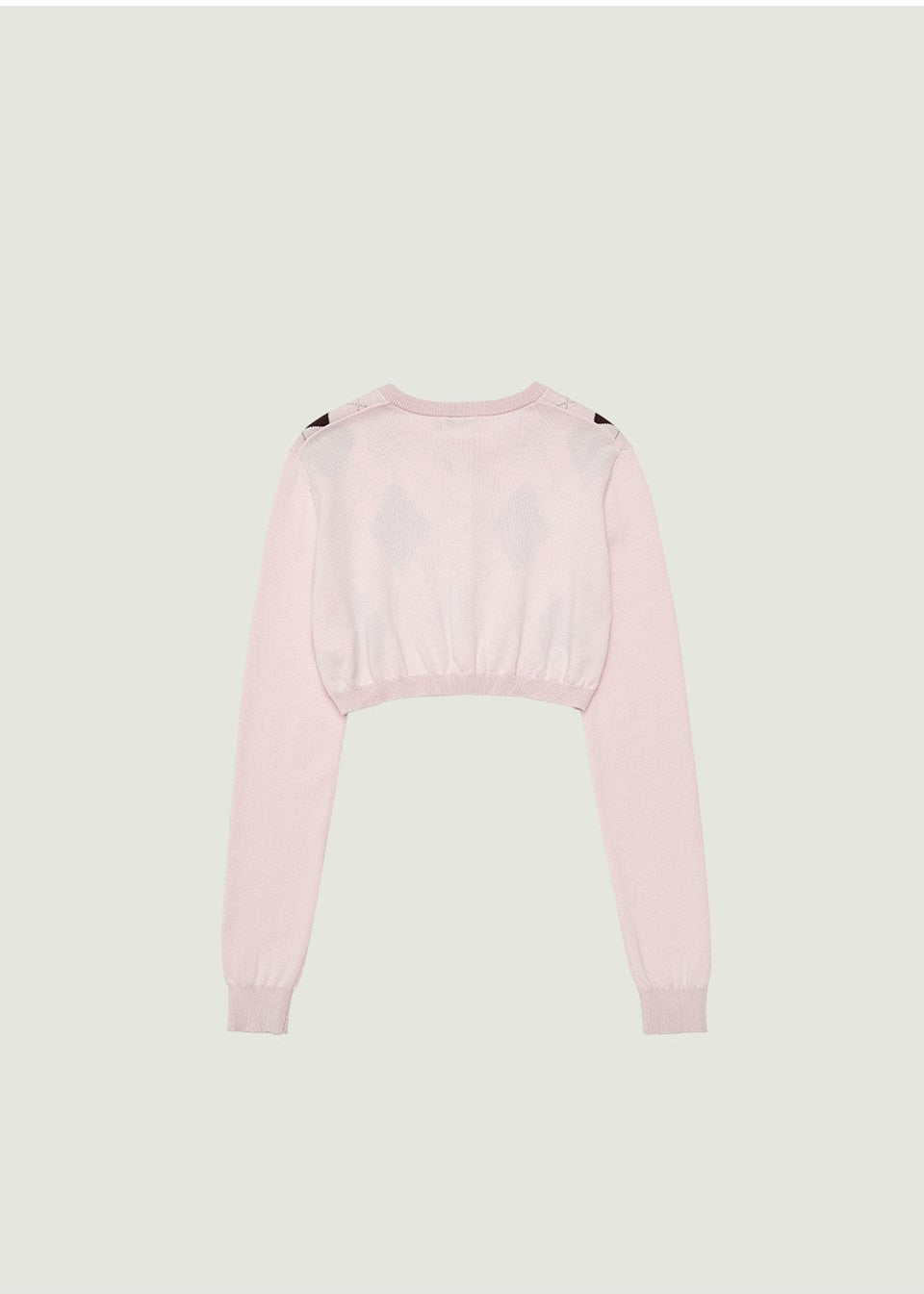 VENI ARGYLE CROP CARDIGAN