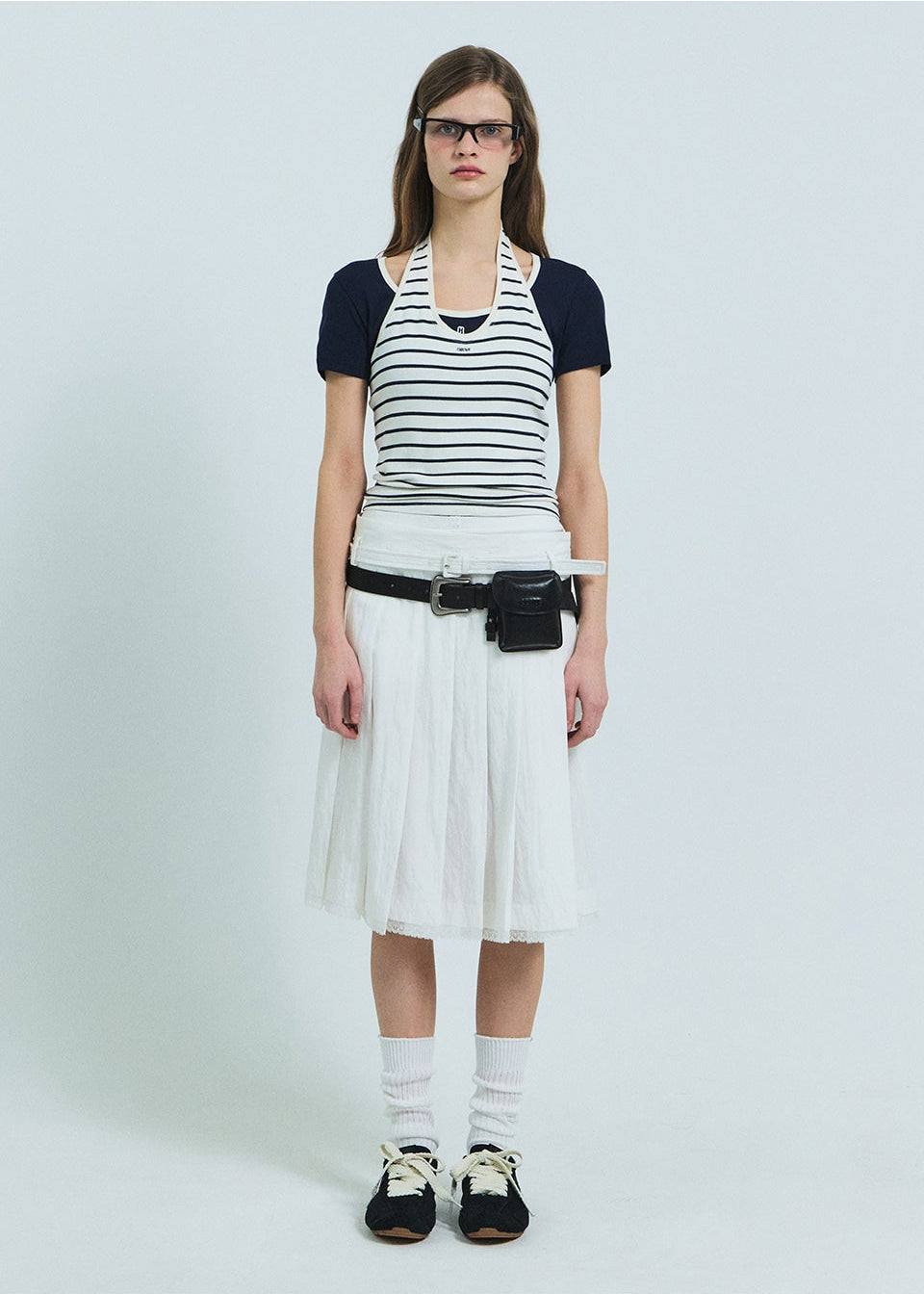 SERA STRIPE HALTER TOP