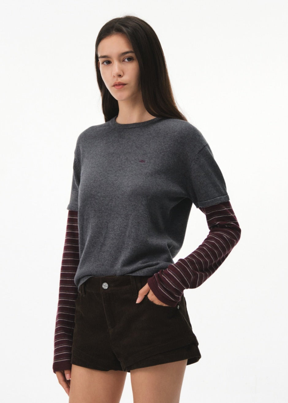 LUCIE STRIPE LAYERED KNIT
