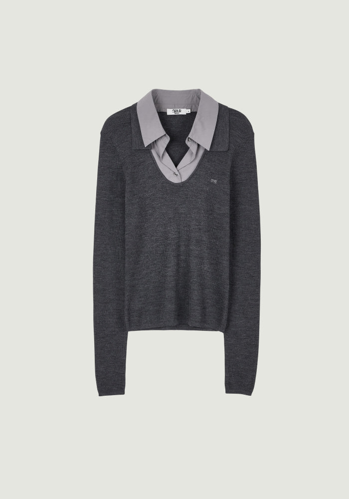 LEONIE LAYERED COLLAR KNIT