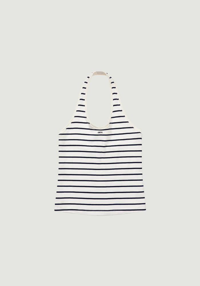 SERA STRIPE HALTER TOP