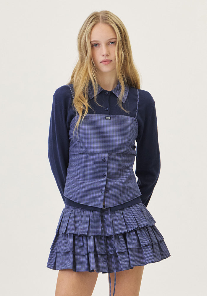BLAINE CHECK SLEEVELESS