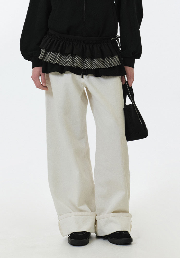 SOLENE CHECK LAYERED SKIRT