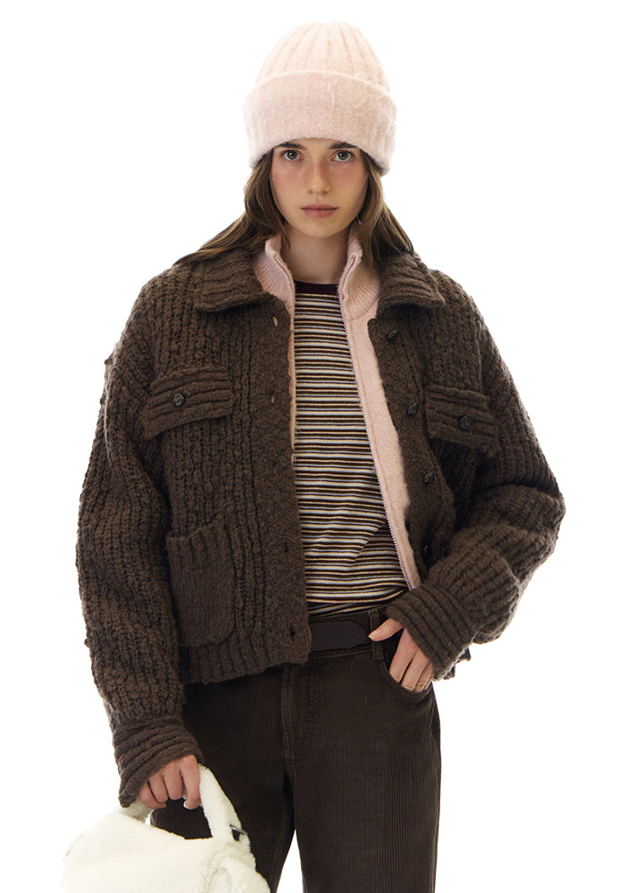 AURORA COLLAR KNIT JACKET (発送予定: 2025年12月中旬〜)