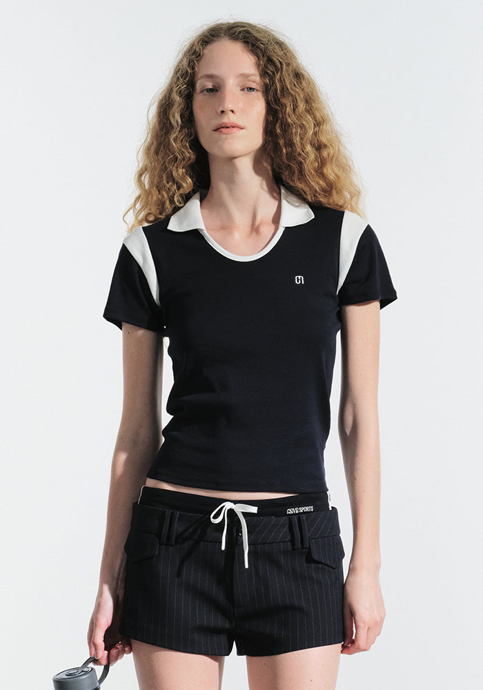 ELA U-NECK COLLAR T-SHIRT